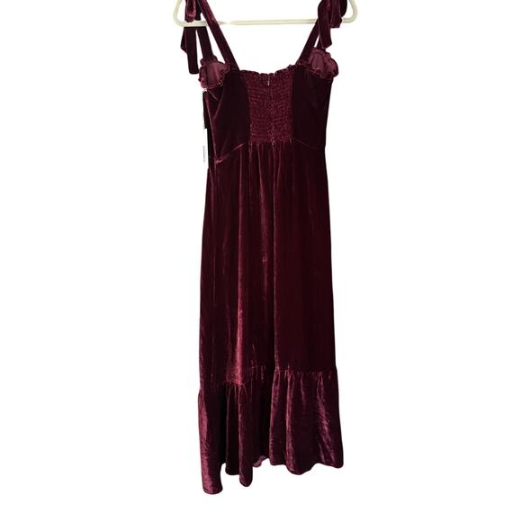 NWT Reformation Antoinette Velvet Corset Dress Plum Sz 6 Bow Tie Straps - Picture 9 of 10